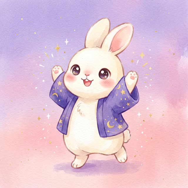 喜ぶ月のうさぎ
